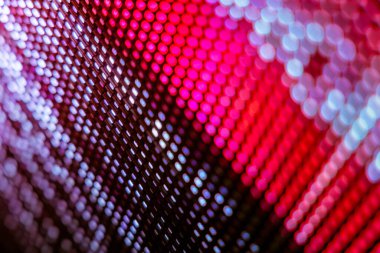 Yakın plan LED bulanık ekran. LED yumuşak odak arkaplanı. Tasarım için soyut arkaplan ideali.