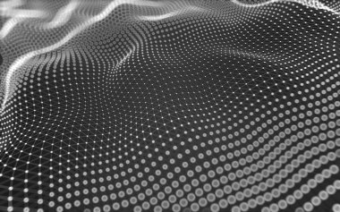 Soyut arkaplan. Çokgen şekilli molekül teknolojisi, noktaları ve çizgileri birleştiriyor. Bağlantı yapısı. Büyük veri görselleştirmesi. 