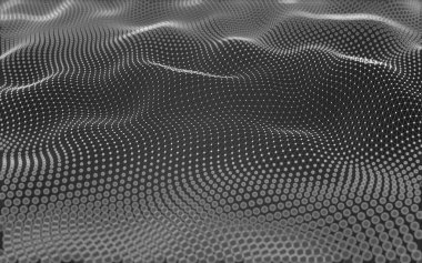 Soyut arkaplan. Çokgen şekilli molekül teknolojisi, noktaları ve çizgileri birleştiriyor. Bağlantı yapısı. Büyük veri görselleştirmesi. 