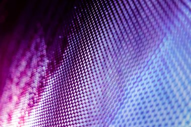 Yakın plan LED bulanık ekran. LED yumuşak odak arkaplanı. Tasarım için soyut arkaplan ideali.