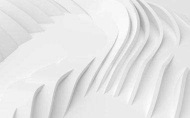 Soyut Eğri Şekiller. Beyaz Dairesel Arkaplan. Soyut arkaplan. 3d illüstrasyon