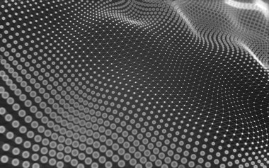 Soyut arkaplan. Çokgen şekilli molekül teknolojisi, noktaları ve çizgileri birleştiriyor. Bağlantı yapısı. Büyük veri görselleştirmesi. 