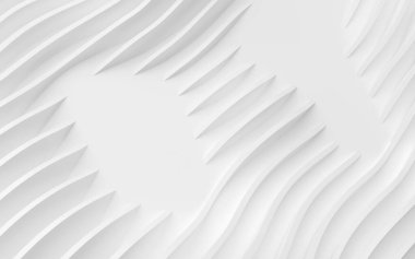 Soyut Eğri Şekiller. Beyaz Dairesel Arkaplan. Soyut arkaplan. 3d illüstrasyon