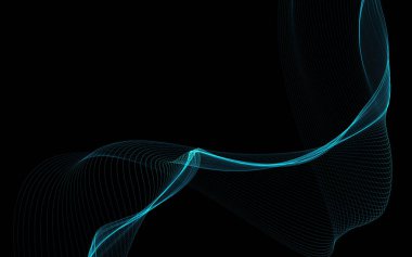 Parlayan soyut dalgalar ve soyut arkaplan ile koyu soyut arkaplan