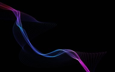 Parlayan soyut dalgalar ve soyut arkaplan ile koyu soyut arkaplan