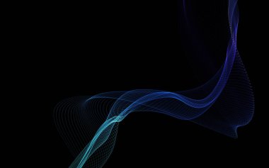 Parlayan soyut dalgalar ve soyut arkaplan ile koyu soyut arkaplan