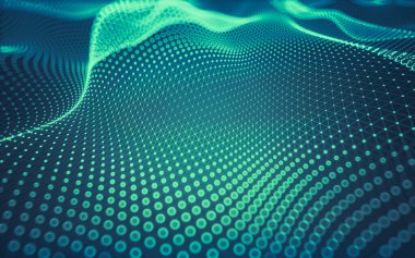 Soyut arkaplan. Çokgen şekilli molekül teknolojisi, noktaları ve çizgileri birleştiriyor. Bağlantı yapısı. Büyük veri görselleştirmesi.