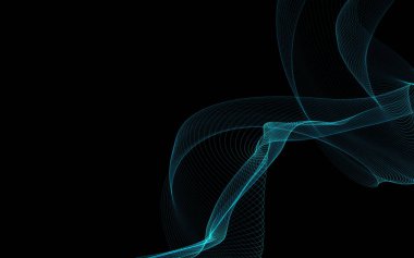 Parlayan soyut dalgalar ve soyut arkaplan ile koyu soyut arkaplan