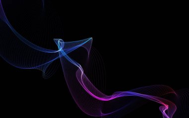 Parlayan soyut dalgalar ve soyut arkaplan ile koyu soyut arkaplan