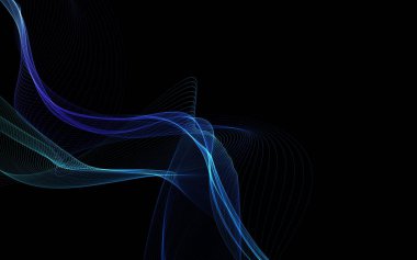 Parlayan soyut dalgalar ve soyut arkaplan ile koyu soyut arkaplan