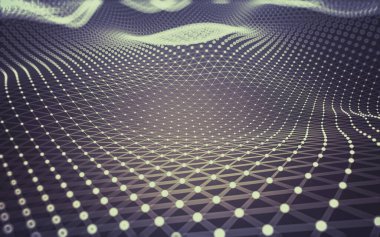 Soyut arkaplan. Çokgen şekilli molekül teknolojisi, noktaları ve çizgileri birleştiriyor. Bağlantı yapısı. Büyük veri görselleştirmesi.