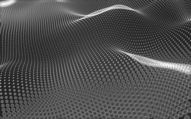 Soyut arkaplan. Çokgen şekilli molekül teknolojisi, noktaları ve çizgileri birleştiriyor. Bağlantı yapısı. Büyük veri görselleştirmesi. 