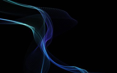 Parlayan soyut dalgalar ve soyut arkaplan ile koyu soyut arkaplan