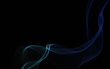 Parlayan soyut dalgalar ve soyut arkaplan ile koyu soyut arkaplan