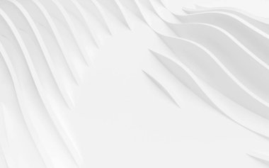 Soyut Eğri Şekiller. Beyaz Dairesel Arkaplan. Soyut arkaplan. 3d illüstrasyon