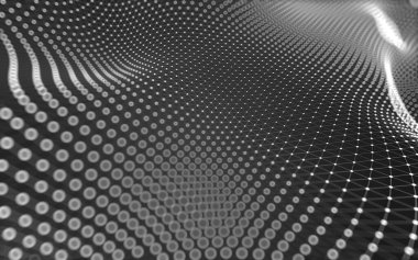 Soyut arkaplan. Çokgen şekilli molekül teknolojisi, noktaları ve çizgileri birleştiriyor. Bağlantı yapısı. Büyük veri görselleştirmesi. 