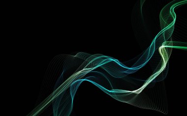 Parlayan soyut dalgalar ve soyut arkaplan ile koyu soyut arkaplan