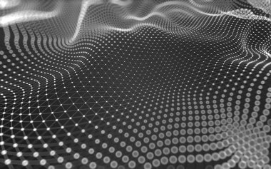 Soyut arkaplan. Çokgen şekilli molekül teknolojisi, noktaları ve çizgileri birleştiriyor. Bağlantı yapısı. Büyük veri görselleştirmesi. 