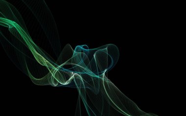 Parlayan soyut dalgalar ve soyut arkaplan ile koyu soyut arkaplan