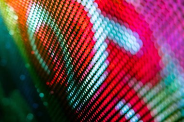 Yakın plan LED bulanık ekran. LED yumuşak odak arkaplanı. Tasarım için soyut arkaplan ideali.