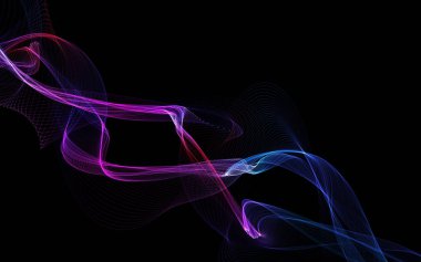 Parlayan soyut dalgalar ve soyut arkaplan ile koyu soyut arkaplan