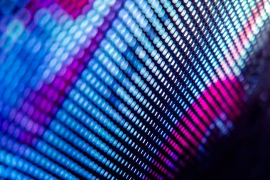 Yakın plan LED bulanık ekran. LED yumuşak odak arkaplanı. Tasarım için soyut arkaplan ideali.