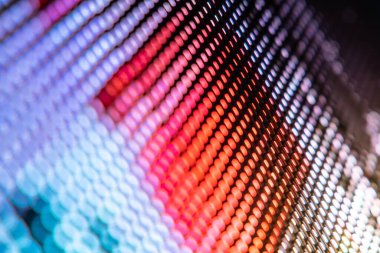 Yakın plan LED bulanık ekran. LED yumuşak odak arkaplanı. Tasarım için soyut arkaplan ideali.