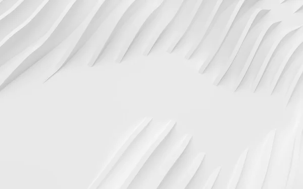 Soyut Eğri Şekiller. Beyaz Dairesel Arkaplan. Soyut arkaplan. 3d illüstrasyon