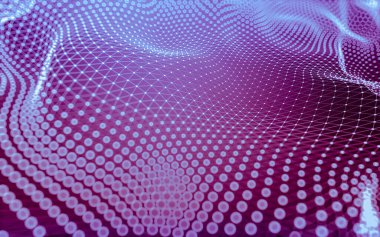 Soyut arkaplan. Çokgen şekilli molekül teknolojisi, noktaları ve çizgileri birleştiriyor. Bağlantı yapısı. Büyük veri görselleştirmesi.