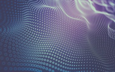 Soyut arkaplan. Çokgen şekilli molekül teknolojisi, noktaları ve çizgileri birleştiriyor. Bağlantı yapısı. Büyük veri görselleştirmesi.