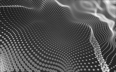 Soyut arkaplan. Çokgen şekilli molekül teknolojisi, noktaları ve çizgileri birleştiriyor. Bağlantı yapısı. Büyük veri görselleştirmesi. 