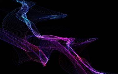 Parlayan soyut dalgalar ve soyut arkaplan ile koyu soyut arkaplan