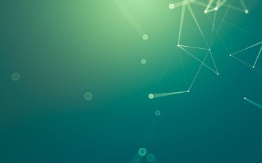 Soyut arkaplan. Çokgen şekilli molekül teknolojisi, noktaları ve çizgileri birleştiriyor. Bağlantı yapısı. Büyük veri görselleştirmesi.