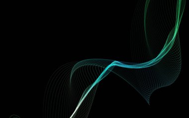 Parlayan soyut dalgalar ve soyut arkaplan ile koyu soyut arkaplan