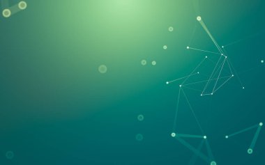 Soyut arkaplan. Çokgen şekilli molekül teknolojisi, noktaları ve çizgileri birleştiriyor. Bağlantı yapısı. Büyük veri görselleştirmesi.