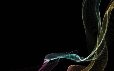 Parlayan soyut dalgalar ve soyut arkaplan ile koyu soyut arkaplan