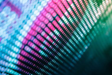 Yakın plan LED bulanık ekran. LED yumuşak odak arkaplanı. Tasarım için soyut arkaplan ideali.