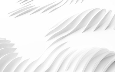 Soyut Eğri Şekiller. Beyaz Dairesel Arkaplan. Soyut arkaplan. 3d illüstrasyon