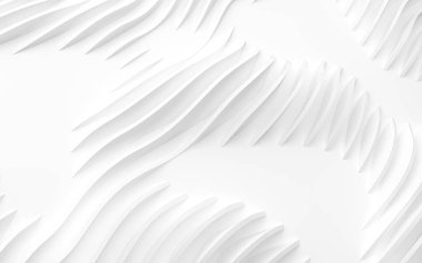 Soyut Eğri Şekiller. Beyaz Dairesel Arkaplan. Soyut arkaplan. 3d illüstrasyon