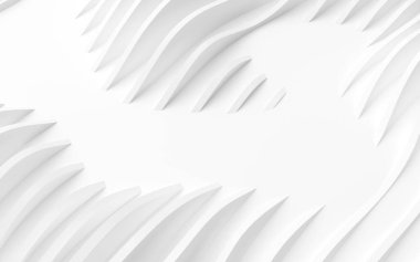 Soyut Eğri Şekiller. Beyaz Dairesel Arkaplan. Soyut arkaplan. 3d illüstrasyon