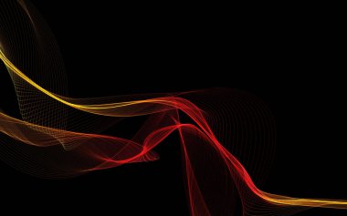 Parlayan soyut dalgalar ve soyut arkaplan ile koyu soyut arkaplan