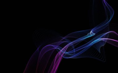 Parlayan soyut dalgalar ve soyut arkaplan ile koyu soyut arkaplan