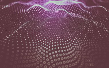 Soyut arkaplan. Çokgen şekilli molekül teknolojisi, noktaları ve çizgileri birleştiriyor. Bağlantı yapısı. Büyük veri görselleştirmesi.