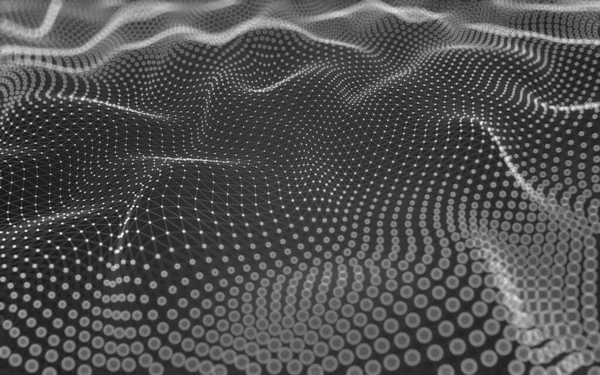 抽象的な背景 分子技術は多角形の形状を持ち 点と線を結ぶ 接続構造 ビッグデータ可視化 — ストック写真