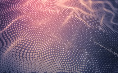 Soyut arkaplan. Çokgen şekilli molekül teknolojisi, noktaları ve çizgileri birleştiriyor. Bağlantı yapısı. Büyük veri görselleştirmesi.