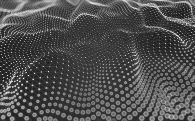 Soyut arkaplan. Çokgen şekilli molekül teknolojisi, noktaları ve çizgileri birleştiriyor. Bağlantı yapısı. Büyük veri görselleştirmesi. 