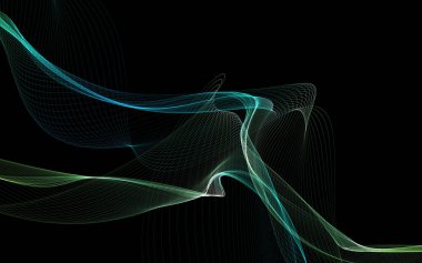 Parlayan soyut dalgalar ve soyut arkaplan ile koyu soyut arkaplan