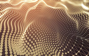 Soyut arkaplan. Çokgen şekilli molekül teknolojisi, noktaları ve çizgileri birleştiriyor. Bağlantı yapısı. Büyük veri görselleştirmesi.