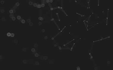 Soyut arkaplan. Çokgen şekilli molekül teknolojisi, noktaları ve çizgileri birleştiriyor. Bağlantı yapısı. Büyük veri görselleştirmesi. 