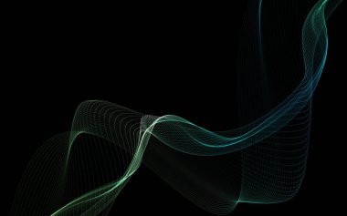 Parlayan soyut dalgalar ve soyut arkaplan ile koyu soyut arkaplan